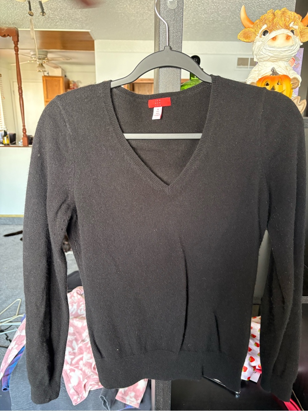 Classic Black V-Neck Women's Sweater by
